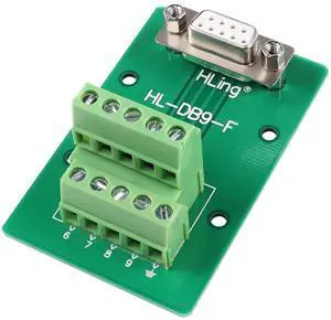 Vszerda RS232 DB9 Female Connector Breakout Board DB9 Female to Wiring Terminal Solderless Adapter RS232 Serial Test Block Module, for DB9 Serial Communication Prototyping or Troubleshooting