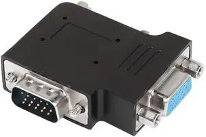 Vszerda 90 Degree Angle VGA Male to VGA Female Adapter DB15 Male to Female Right Angle Connector VGA L-Shaped Angle Extender, for TV Computer Monitor Projector, Right Bend