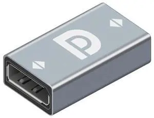 Vszerda DP Female Adapter 8k@60HZ DP Female to DP Female Extention Coupler HD Video Convertor DP1.4 Support HDR Suitable for DP Cable Extension and Transfer Gray