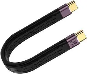 Vszerda Short USB C 4.0 Cable 100W, 40Gbps USB Type C Male to Male Data Transfer PD Short Cable for Type C Device, 5.11 inch (Type C Male)