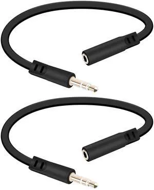 Vszerda 3.5mm Headphone Extension Flat Audio Cable,3.5mm Male to Female Headphone Jacks Audio Cable for Car Audio Systems,Home Speakers,Phones,Tablets,2Pack(0.15M/0.49FT)