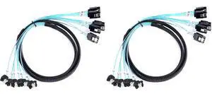 Vszerda SATA-III Cable:1M 6Pcs/Set 90-Degree SATA Right-Angle Cable Angled to Straight Bundled SAS 6Gbps Data Replacement for Server-Raid SDD HDD CD DVD Drives (3.3FT) (Pack of 2)