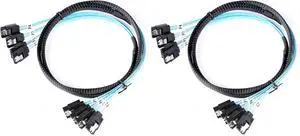 Vszerda SATA-III Cable-1M, 4Pcs/Set-SATA-6Gbps HDD-SDD Data-Cable Replacement for Server Bitcoin Computer SSD HDD CD DVD Drives Raid (3.3FT) (Pack of 2)