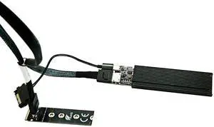 Vszerda M.2 NVME PCIe 4.0 Extension Cable,NGFF M-Key PCIe SSD Extender Card with OCuLink SFF-8611 PCI-Express 4i Cable 50cms