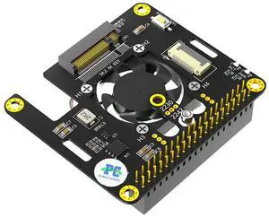 Vszerda M.2 NVMe to PCIe 3 in 1 Combo Adapter Card with Cooler Fan and Automatic Discoloration LED for Raspberry Pi 5 (Only Support 2230,2242 SSD)