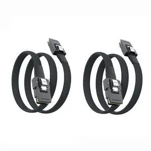 Vszerda Internal Mini SAS HD Cable SFF-8087 to SFF-8087, Mini SAS Cables, Compatible with Server, Raid Card & PCI Express Controller, 0.8-m(2.62ft), 2 Pack