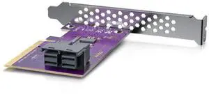 Vszerda Dual Port U.2 NVMe SSD PCIe 3.0 X8 Adapter Card with SFF-8643 SAS Connector, Windows/Linux/VMware Compatible, Dual Bracket