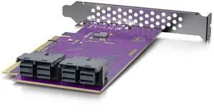 Vszerda PCIe to SFF-8643 Adapter for U.2 NVMe SSD, PCIe 3.0 X16, Quad SFF-8643 Ports, SAS Adapter Card Support Windows 10/2016/2019, VMware ESXi 6/7, Linux 18/20/21, REHL/Cent0S 7/8 and More