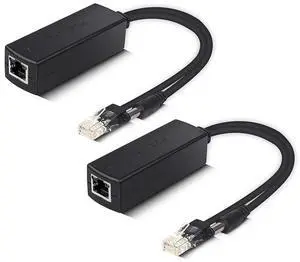 Vszerda Active PoE Splitter - Power Over Ethernet Adapter, 48V to 12V, IEEE 802.3af Compliant, 10/100Mbps for Surveillance Camera, WAP and VoIP Phone, up to 100m, 2 Pack