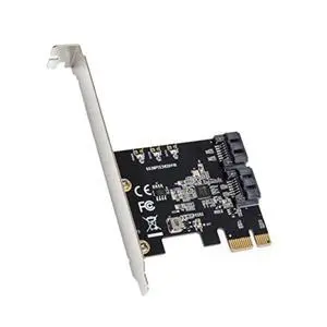 Vszerda 2 Port SATA III Expansion Card with Low Profile Bracket - 6Gbps SATA 3.0 Controller PCI Express x1 Jmicro Chipset for Windows10/8/7/XP/Vista/Linux