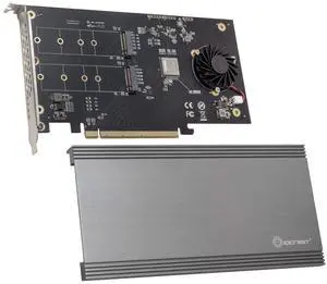 Vszerda Dual M.2 NVMe Ports RAID to PCIe 3.0 x16 Interface (x8 Bandwidth) Bifurcation Riser Controller - SI-PEX40158