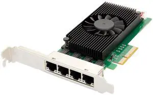 Vszerda Quad 2.5 Gigabit Ethernet PCI-E Network Expansion Card RJ45 LAN Adapter Low Profile Bracket SY-PEX24086