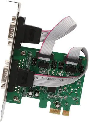 Vszerda 2 Port Serial DB9 RS232 PCI-e 1.0 x1 with Low Bracket SI-PEX15055