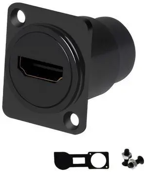 Vszerda HDMI 4K@60Hz D Panel Mount Connector with Waterproof Cover - Female-to-Female HDMI Coupler Adapter, 3D & 4K Supported, Extendable for Car, Computer, Blu-Ray, HDTV & Projectors