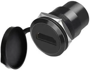 Vszerda HDMI Panel Mount Adapter 4K@60Hz - Female-to-Female Threaded Connector, with Anti-Loosening Gasket and Waterproof Cover, Ideal for Car, Dashboard and Device Panels