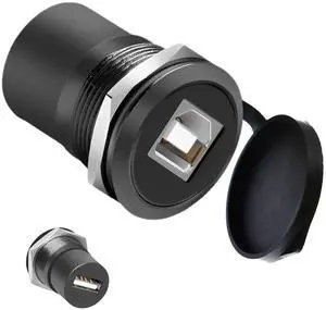 Vszerda USB B to A Panel Mount Adapter - Solderless USB 2.0 Female Connector, Threaded Fixed USB Type B to A Conversion for Printers & Scanners