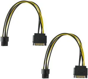 Vszerda 2 Packs SATA 15 Pin to 6 Pin Video Card GPU Power Supply Cable 8.6inch 22cm Vszerda 2 Packs SATA 15 Pin to 6 Pin Video Card GPU Power Supply Cable 8.6inch 22cm
