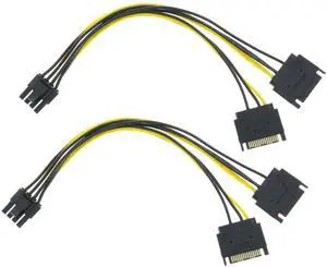 Vszerda 2 Packs Dual SATA to 8 Pin (6+2 Pin) Video Card GPU Power Supply Cable 8.6inch 22cm Vszerda 2 Packs Dual SATA to 8 Pin (6+2 Pin) Video Card GPU Power Supply Cable 8.6inch 22cm