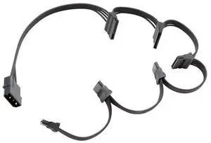 Vszerda Molex 4 Pin Male to SATA Female Power Supply Cable, 15 Pin SATA Power Splitter Converter Adapter Cable Hard Drive HDD SSD Extension Cable 30inch 70cm (1 to 6)