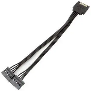 Vszerda SATA Power Extension Cable 15 Pin SATA Male to Female Extender Cable Adapter for HDD Hard Drive 8.6inch 22cm (1 to 2)
