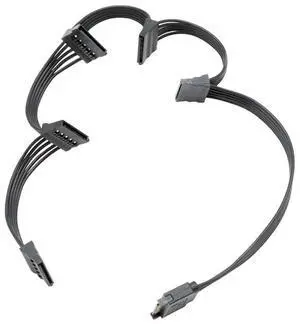 Vszerda 15 Pin SATA Power Extension Cable SATA Male to Female Extender Cable Adapter for HDD Hard Drive 26inch 66cm (1 to 5)