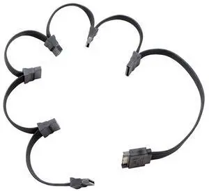 Vszerda SATA Power Extension Cable 15 Pin SATA Male to Female Extender Cable Adapter for HDD Hard Drive 30inch 70cm (1 to 6)