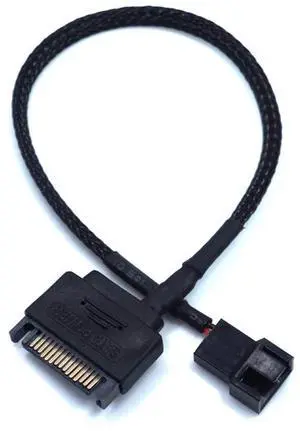 Vszerda SATA to 3 Pin / 4 Pin Fan Adapter, 15 Pin SATA to 12V PC Case Fan Splitter Extension Power Cable Adapter 10.6 27cm (1 to 1)