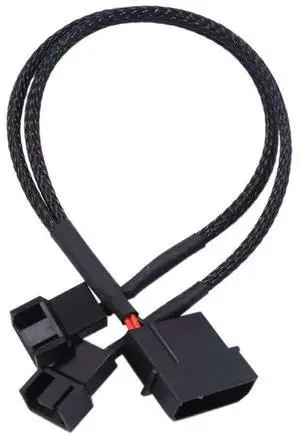 Vszerda 4-Pin Molex to 2 Way 3 Pin / 4 Pin PC Case Fan Power Adapter Cable 10.6 27cm Vszerda 4-Pin Molex to 2 Way 3 Pin / 4 Pin PC Case Fan Power Adapter Cable 10.6 27cm