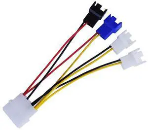 Vszerda 4-Pin Molex to 3-Pin / 4 Pin Computer Fan Power Cable,Fan Speed Control Cable , 2x12V / 1x7V / 1x5V Cable (4.7 12cm)