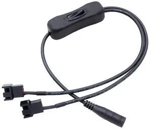 Vszerda DC Power Supply Plug to Dual 3/4-Pin PC Fan Power Adapter with Switch 15.7inch Vszerda DC Power Supply Plug to Dual 3/4-Pin PC Fan Power Adapter with Switch 15.7inch