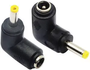 Vszerda DC4.0x1.7mm Male 90 Degree Angle to DC5.5x2.1mm Female Adapter 5 Volt DC Barrel Power Jack Charging Cable Connector for Tablet (DC4.0x1.7mm)(2pack)