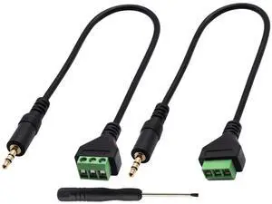 Vszerda 3.5mm Screw Terminal Block Cable 3.5mm (1/8inch) Stereo Audio Male to 3 Pin/Way Female Bolt Screw AV Headphone Type Adapter Cable30CM/2Packs)(3Pole/M) Vszerda 3.5mm Screw Terminal Block Cable 3.5mm (1/8inch) Stereo Audio Male to 3 Pin/Way Female Bolt Screw AV Headphone Type Adapter Cable30CM/2Packs)(3Pole/M)
