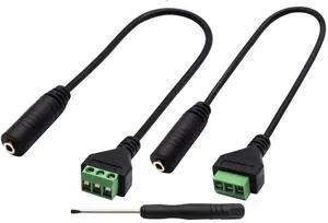 Vszerda 3.5mm Screw Terminal Block Cable 3.5mm (1/8inch) Stereo Audio Female to 3 Pin/Way Female Bolt Screw AV Headphone Type Adapter Cable30CM/2Packs)(3Pole/F) Vszerda 3.5mm Screw Terminal Block Cable 3.5mm (1/8inch) Stereo Audio Female to 3 Pin/Way Female Bolt Screw AV Headphone Type Adapter Cable30CM/2Packs)(3Pole/F)