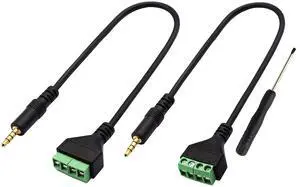 Vszerda 3.5mm Screw Terminal Block Cable 3.5mm (1/8inch) Stereo TRRS Audio Male to 4 Pin/Way Female Bolt Screw Headphone Balum Converter Adapter Cable30CM/2Packs) (4Pole/M) Vszerda 3.5mm Screw Terminal Block Cable 3.5mm (1/8inch) Stereo TRRS Audio Male to 4 Pin/Way Female Bolt Screw Headphone Balum Converter Adapter Cable30CM/2Packs) (4Pole/M)