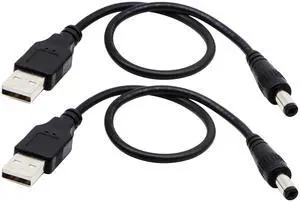Vszerda USB 2.0 A Male to DC 5.5x2.1mm Male Adapter Cable 5 Volt DC Barrel Power Jack Charging Cable for Tablet, Electronic Dog, Access Control Attendance (28CM/11inch, DC 5.5x2.1mm)(2packs) Vszerda USB 2.0 A Male to DC 5.5x2.1mm Male Adapter Cable 5 Volt DC Barrel Power Jack Charging Cable for Tablet, Electronic Dog, Access Control Attendance (28CM/11inch, DC 5.5x2.1mm)(2packs)