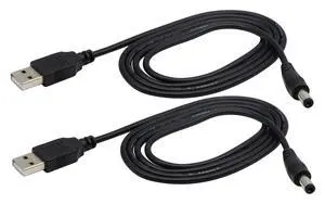 Vszerda USB 2.0 A Male to DC 5.5x2.5mm Male Adapter Cable 5 Volt DC Barrel Power Jack Charging Cable for Tablet, Electronic Dog, Access Control Attendance (1M/3.3ft, DC5.5x2.5mm)(2packs) Vszerda USB 2.0 A Male to DC 5.5x2.5mm Male Adapter Cable 5 Volt DC Barrel Power Jack Charging Cable for Tablet, Electronic Dog, Access Control Attendance (1M/3.3ft, DC5.5x2.5mm)(2packs)