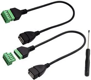 Vszerda USB 2.0 A Screw Terminal Block Connector Cable USB 2.0 A Female Plug to 5 Pin Way Bolt Screw with Shield terminals Pluggable Type Adapter Connector Converter Cable30CM2Pack Female Vszerda USB 2.0 A Screw Terminal Block Connector Cable USB 2.0 A Female Plug to 5 Pin Way Bolt Screw with Shield terminals Pluggable Type Adapter Connector Converter Cable30CM2Pack Female