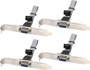 Vszerda 1Port DB9 RS232Serial Port Bracket to 10 pin HeaderRibbon Cable Connector Adapter, DB9 Serial Male to 10P Motherboard Header Panel Mount Cable Serial Port Bracket (12in 4Pcs) (1 Port)