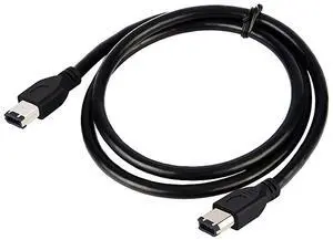 Vszerda 5FT/1.8M FireWire 400 to FireWire 400 6-6 ilink Cable 6 Pin to 6 Pin Firewire DV iLink Male to Male IEEE 1394A Cable(Black)
