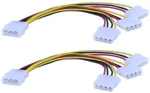 Vszerda 2-Pack Molex 4 Pin Power Supply Y Splitter Cable - 3 Female to 1 Male(8 Inchs) Vszerda 2-Pack Molex 4 Pin Power Supply Y Splitter Cable - 3 Female to 1 Male(8 Inchs)