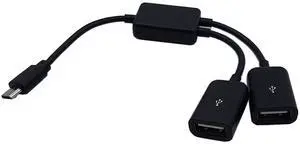 Vszerda Micro USB Host Cable,Micro USB Male to 2X Type A Dual USB Female OTG Adapter Converter Hub for Android Tablet Pc and Smart Phone Black Vszerda Micro USB Host Cable,Micro USB Male to 2X Type A Dual USB Female OTG Adapter Converter Hub for Android Tablet Pc and Smart Phone Black