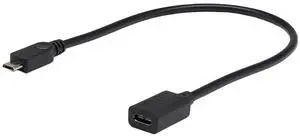 Vszerda (30cm Micro USB 2.0 to USB C Cable, USB Type C Female to Micro USB Male Extension Cable Simultaneously Data Sync and Charging Cable for PhonesComputersTablets(Micro USB)