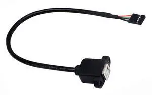 Vszerda Panel Mount USB 2.0 B Cable USB B Female to 5 pin Female Dupont Motherboard USB Header Cable (30cm/12inch) Vszerda Panel Mount USB 2.0 B Cable USB B Female to 5 pin Female Dupont Motherboard USB Header Cable (30cm/12inch)