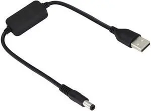 Vszerda USB2.0 Male to DC5521 Male Step Up Cable,DC5521 Transformer Converter with Switch,9v/5v USB,Suitable for Keyboards,routers,mini LCD Monitors,mini Speakers,USB Fans,Tablet Computers.(0.3M)