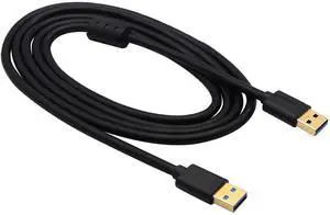 Vszerda 3.0 A USB Extender Cable, USB 3.0 Type A Male to Male Magnetic Ring Data Transfer Extension Cable for USB Flash Drive, Card Reader, Hard Drive, Keyboard, Printer, Camera and More (1.8M/M)