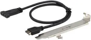 Vszerda  50cm Type E Male USB 3.1 Front Panel Header to USB-C Type-C Female Extension Cable with Panel Mount Screw