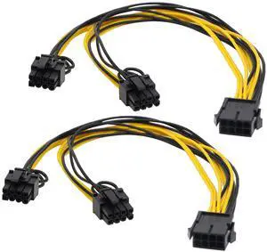 Vszerda 2 Pack 8 Pin PCI-E PCI Express Graphics Video Card 8 Pin GPU VGA Female to Dual 8Pin (6+2) Pin PCI-E Male Y Splitter Power Extension Cable 8 Pin GPU molex for Graphics Card BTC Miner (30CM) Vszerda 2 Pack 8 Pin PCI-E PCI Express Graphics Video Card 8 Pin GPU VGA Female to Dual 8Pin (6+2) Pin PCI-E Male Y Splitter Power Extension Cable 8 Pin GPU molex for Graphics Card BTC Miner (30CM)