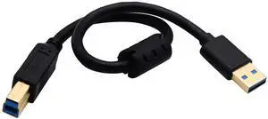 Vszerda 3.0 Printer Extender Cable, Gold Plated USB 3.0 A Male to 3.0 Type B Male USB Printer Scanner Cord High Speed Compatible for HP, Canon, etc (0.3M Type B)