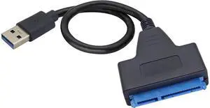 Vszerda SATA to USB Cable - USB 3.0 to 2.5 SATA III Hard Drive Adapter - External Converter for 2.5 inch SSD&HDD Data Transfer Support UASP 20cm, Black