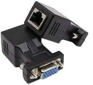 Vszerda VGA Extender Adapter VGA Female Video Extender Plug to LAN CAT5 CAT5E CAT6 RJ45 Network Adapter(2-Pack)